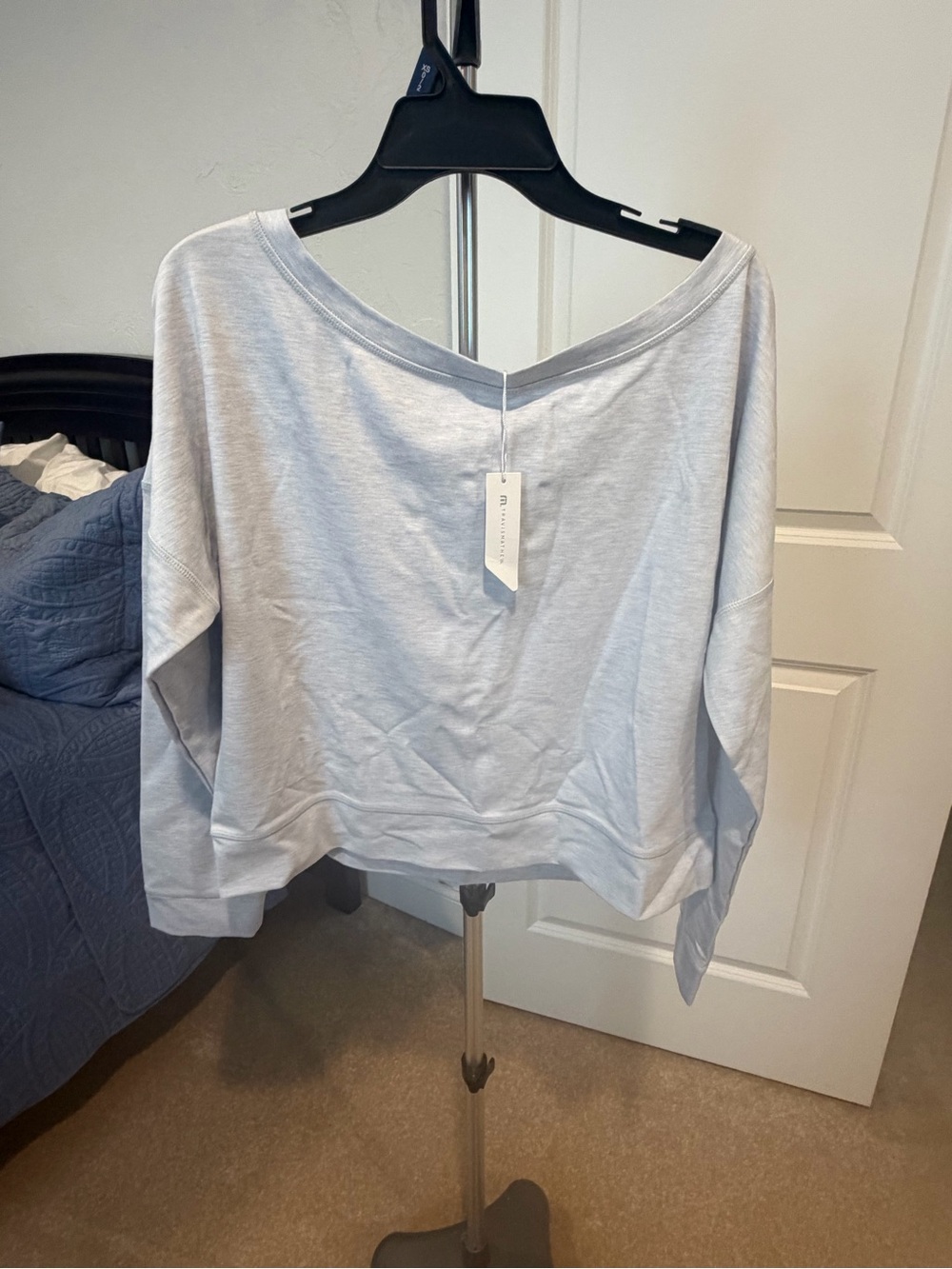 Women's Light Blue Pullover Sweatshirt - Cozy Everyday Top